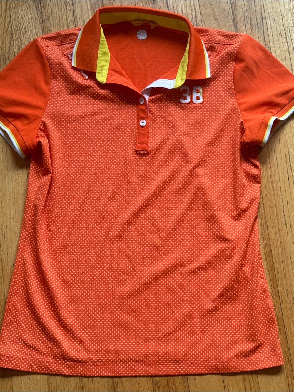 Women’s Golf Polo Short-Sleeve Orange Louis Castel